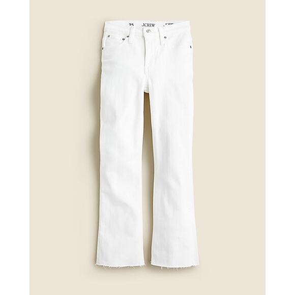 J Crew 9" Demi Boot Crop Jeans in White Wash Women's 28 Tall NWOT - Picture 3 of 12